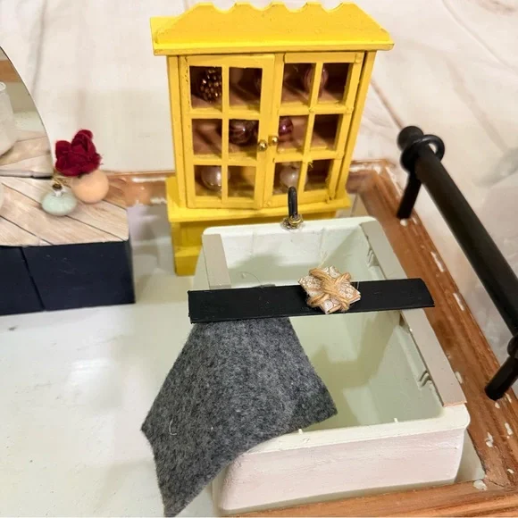 Miniature Bathroom InteriorHandcrafted Dollhouse Scene